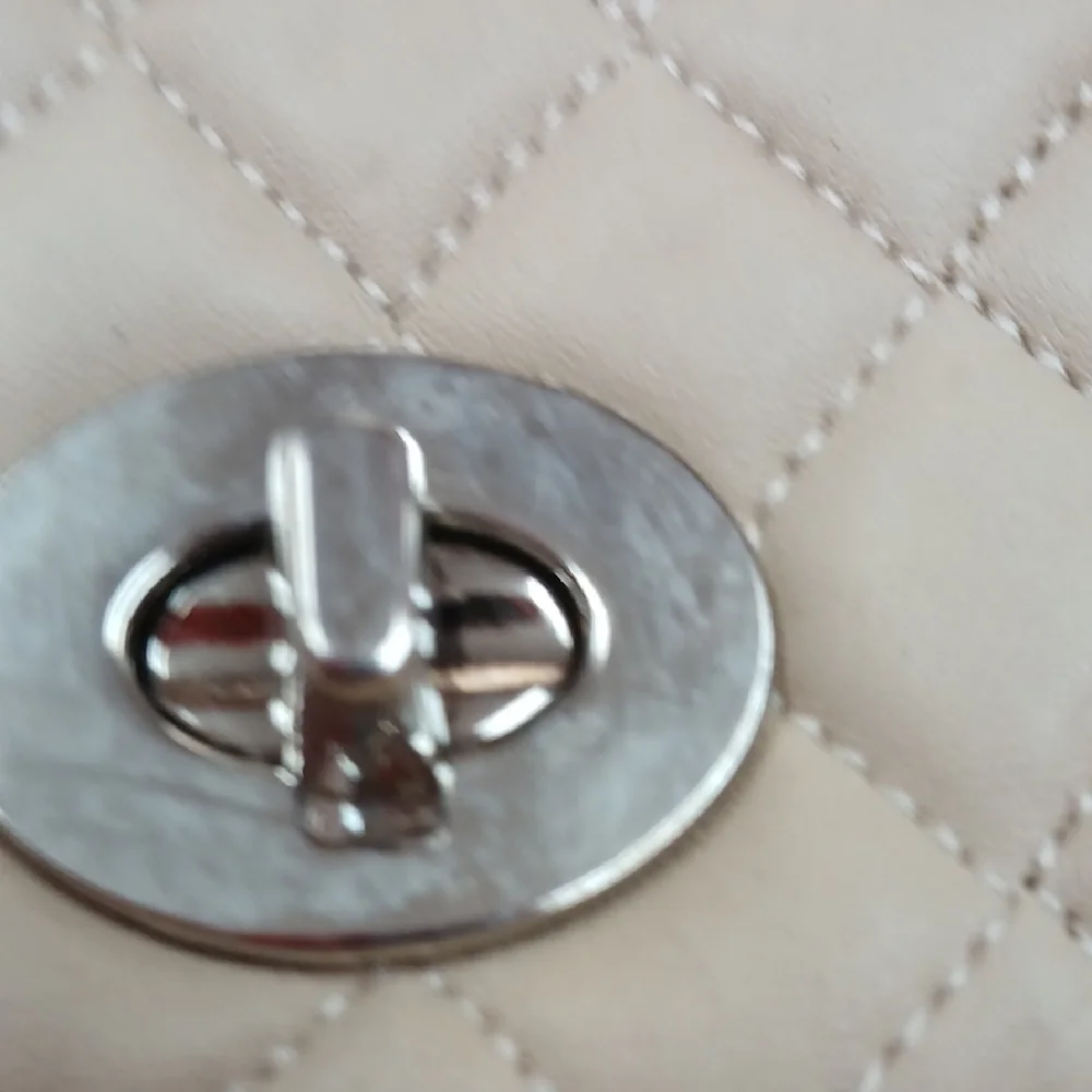 Beige Quilted Crossbody Bag - Picture 3 of 10